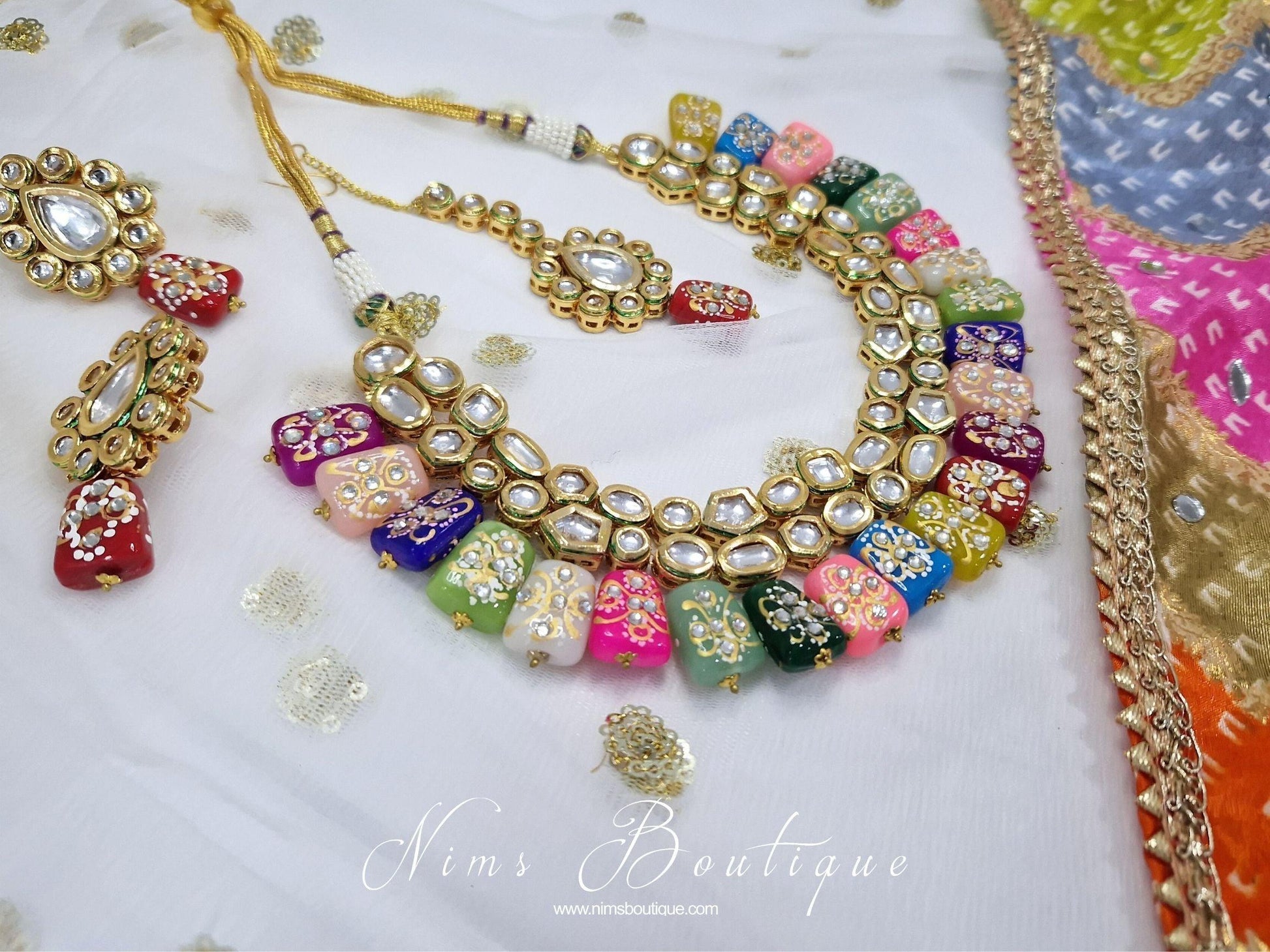 Nims Boutique Limited Edition Multicolour Akira Kundan Set