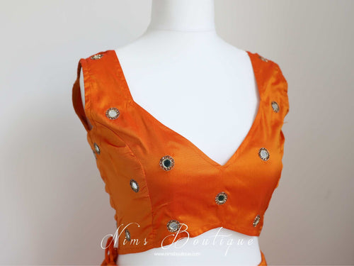 Rani Orange Luxury Silk Mirror Blouse (size 4-18)