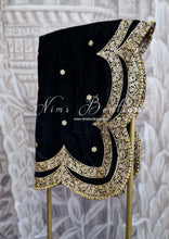 Luxury Black Velvet Embellished Shawl