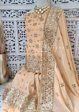 Luxury Unstitched Peach Gharara Suit