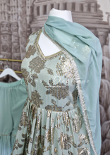 Sage & Gold Sequin Frock Gharara Suit (Size 10-12)