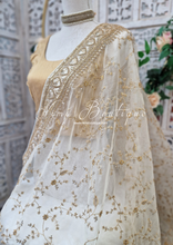 Nims Boutique Mahi Luxury Ivory Organza Embroidered Dupatta/Chunni