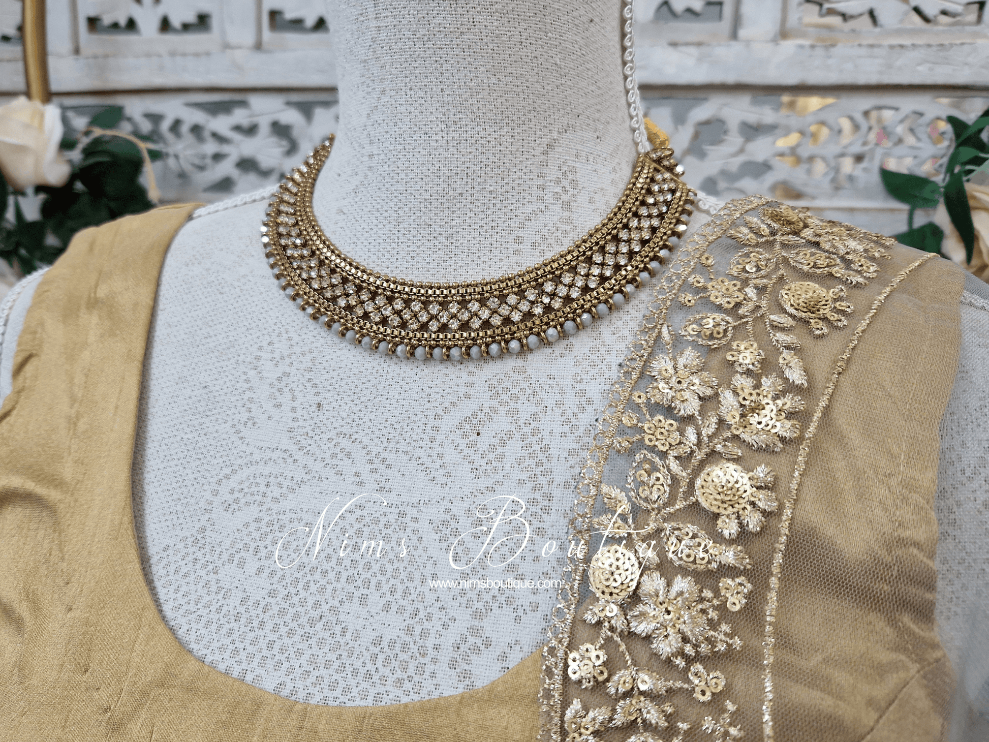 Nims Boutique Statement Royal Grey Necklace