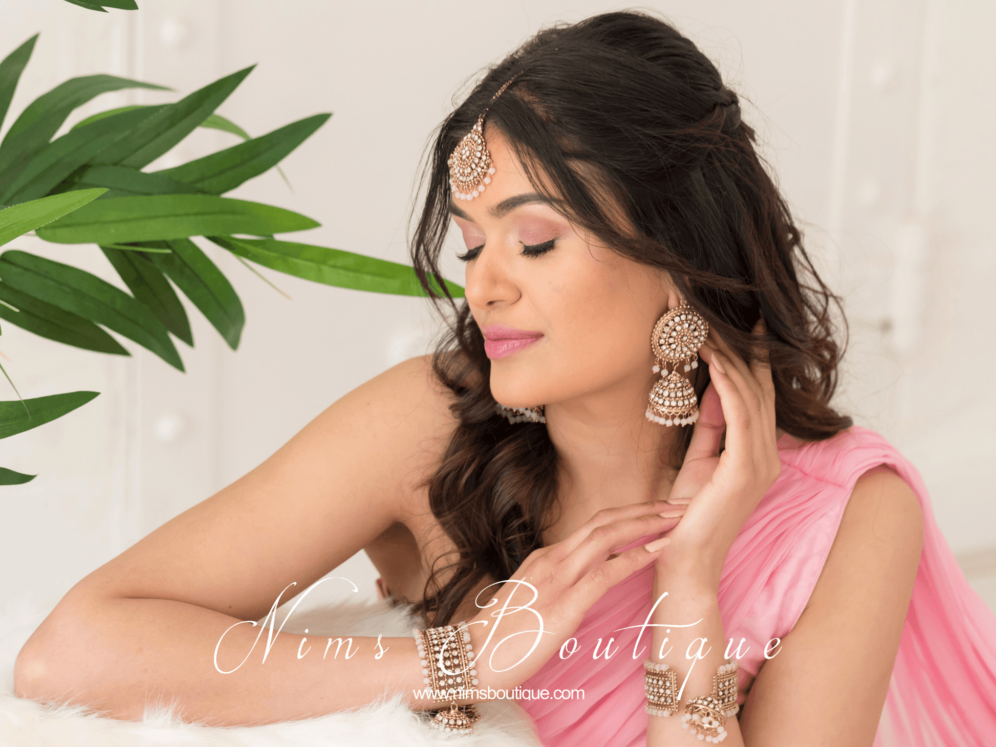 Nims Boutique Royal Blush Chumke & Tikka Set