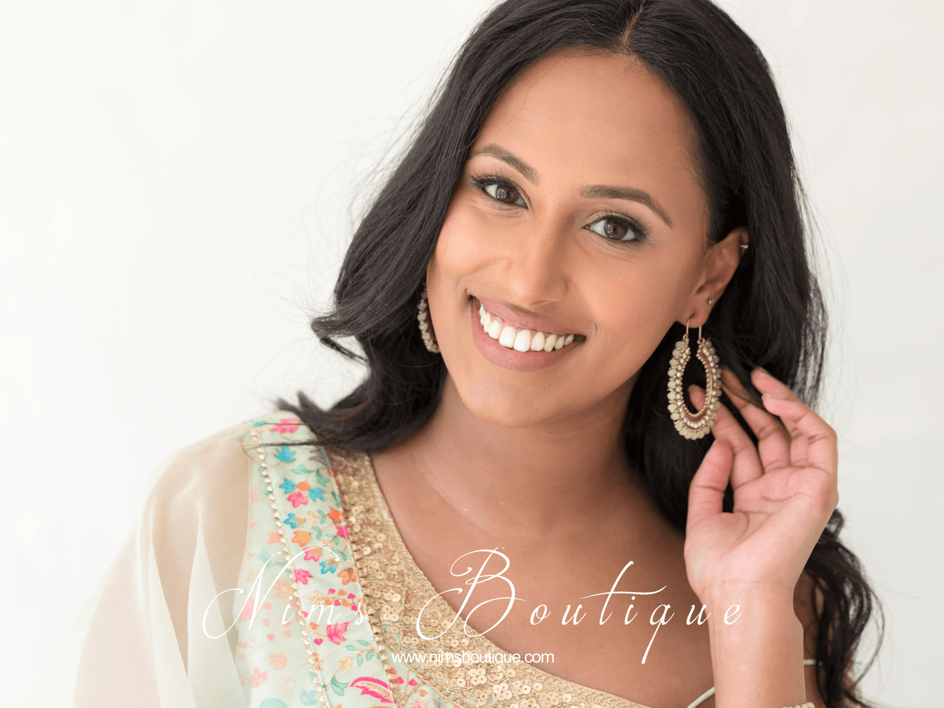 Nims Boutique Royal Mint Bali Hoop Earrings