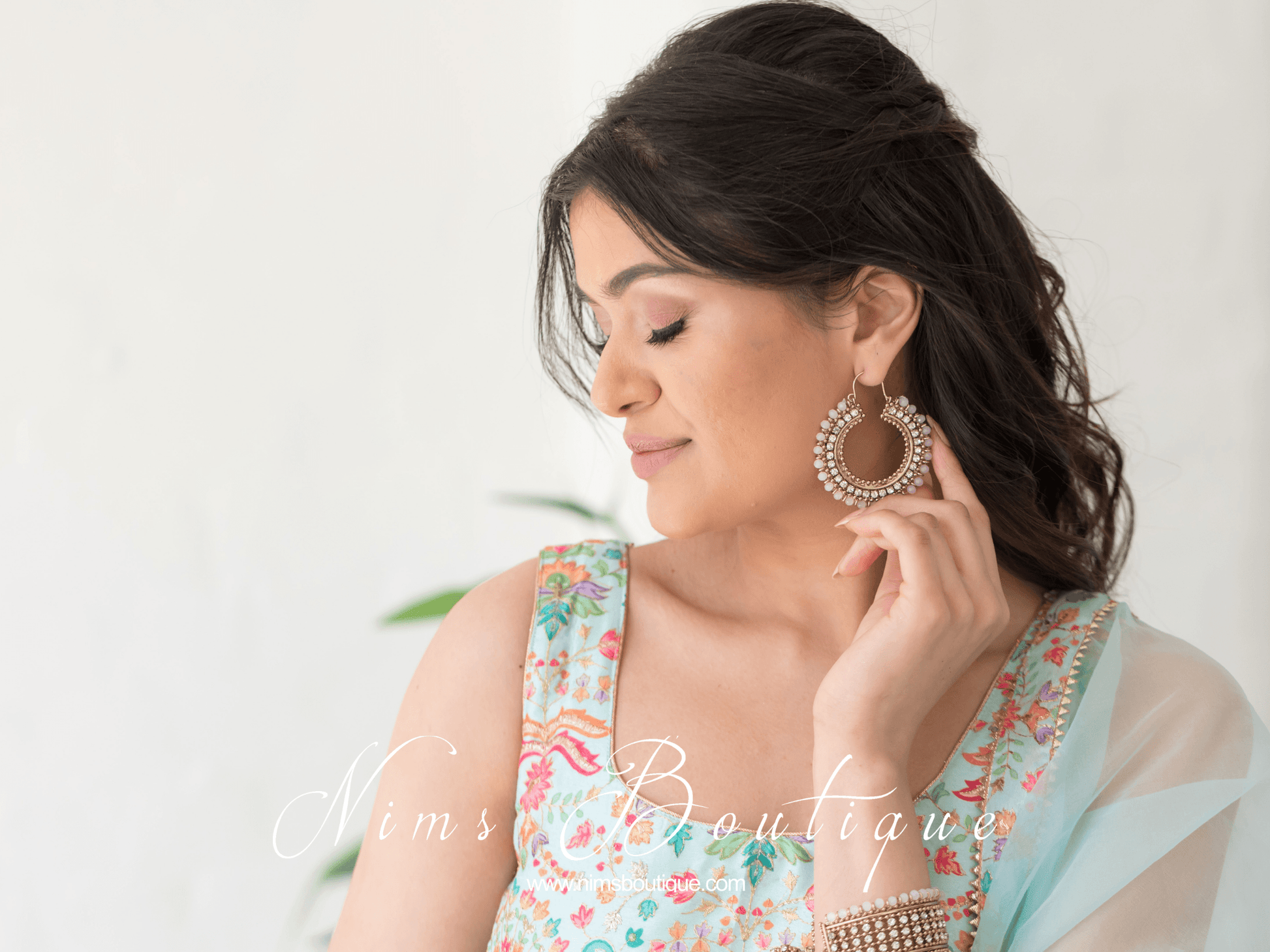 Nims Boutique Royal Blush Bali Hoop Earrings
