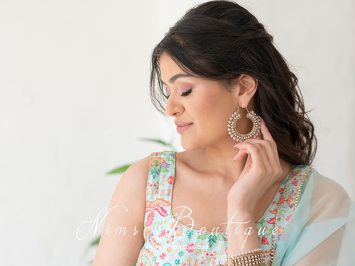 Royal Blush Bali Hoop Earrings