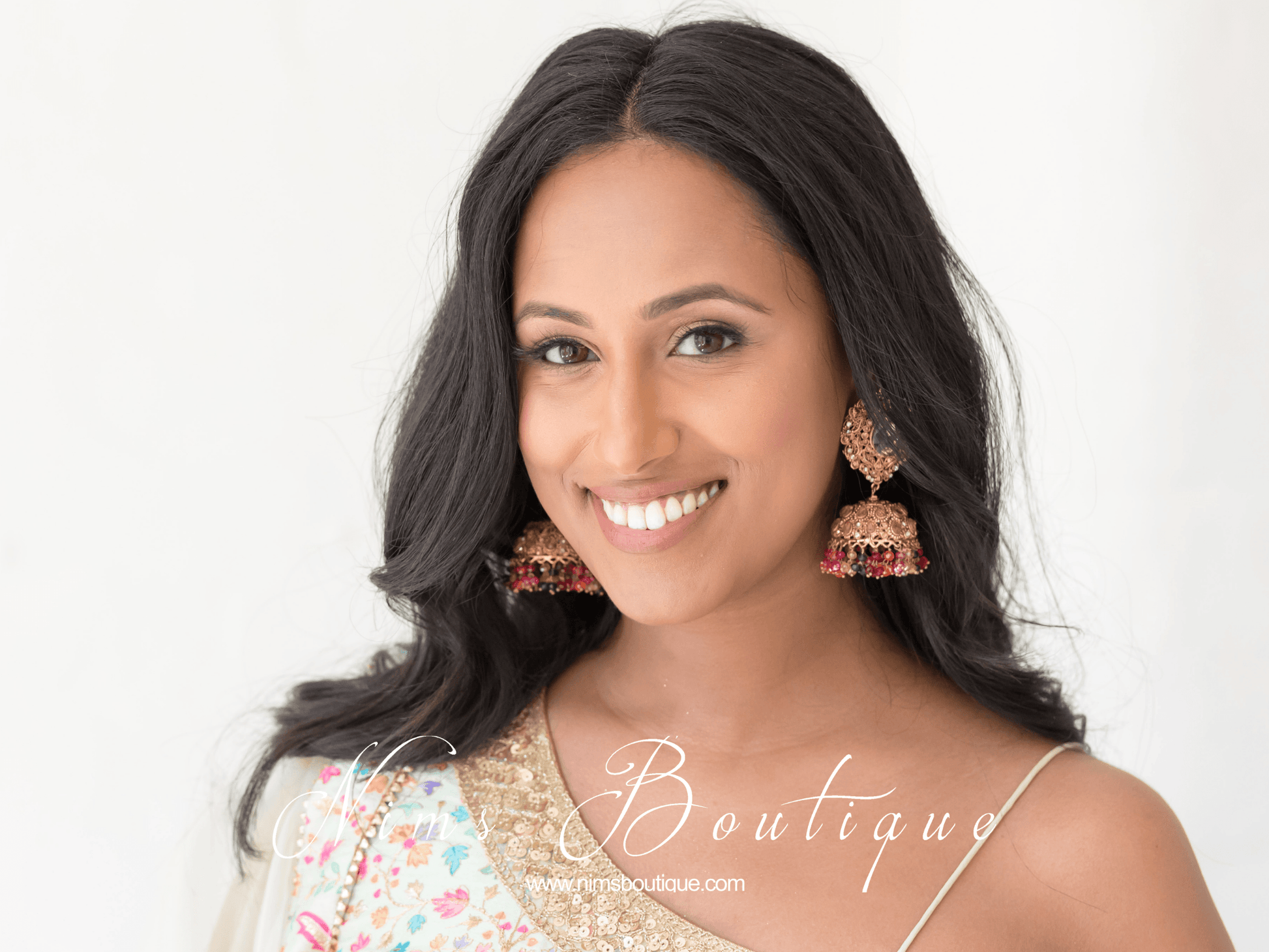 Nims Boutique Anjali Multicolour Chumke with earring chains