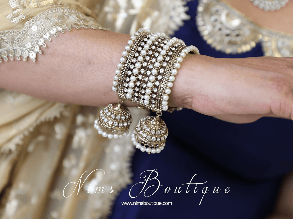 Nims Boutique Royal Pearl Bracelet with hanging chumke