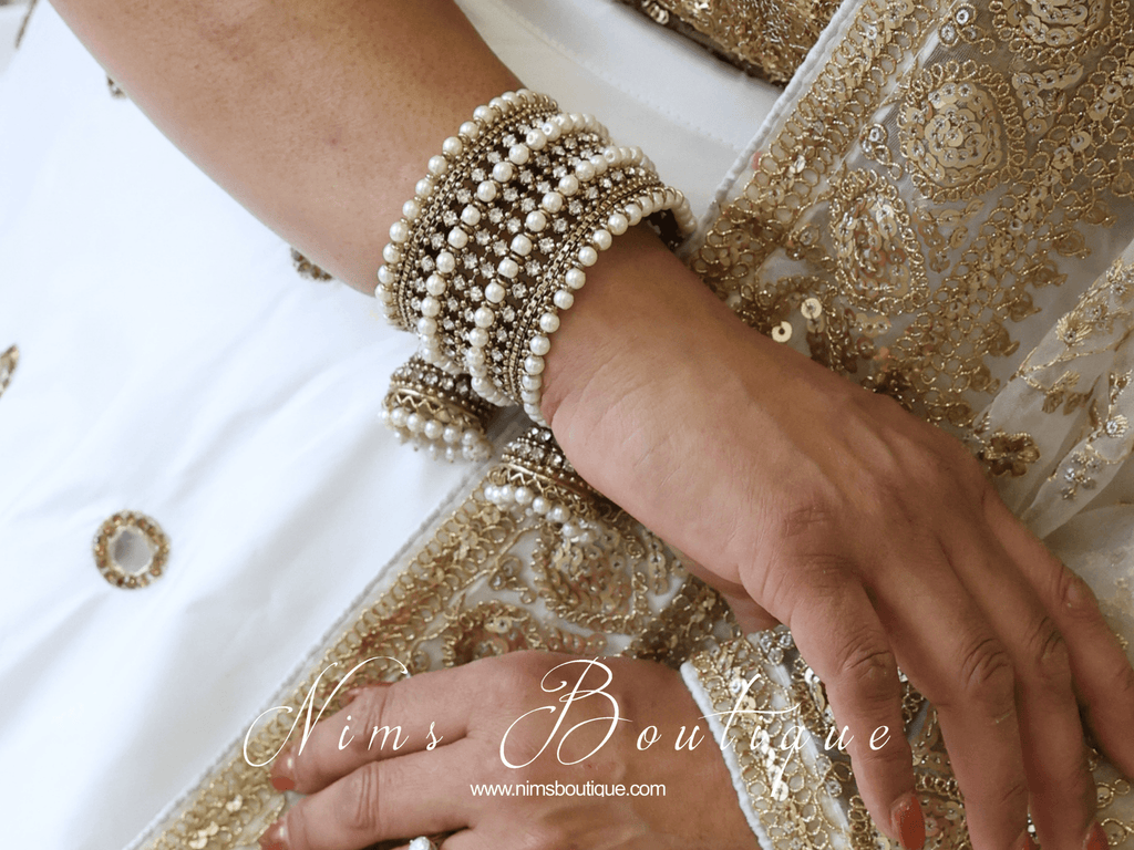 Nims Boutique Royal Pearl Bracelet with hanging chumke