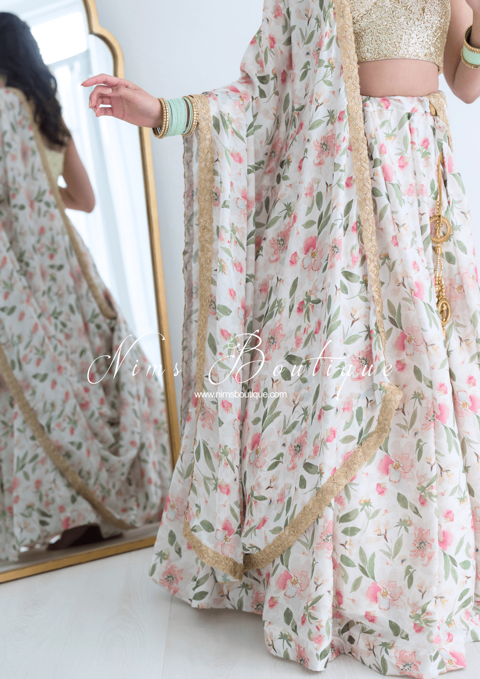 Nims Boutique Olivia Satin Print readymade skirt/lehnga sizes 6-22