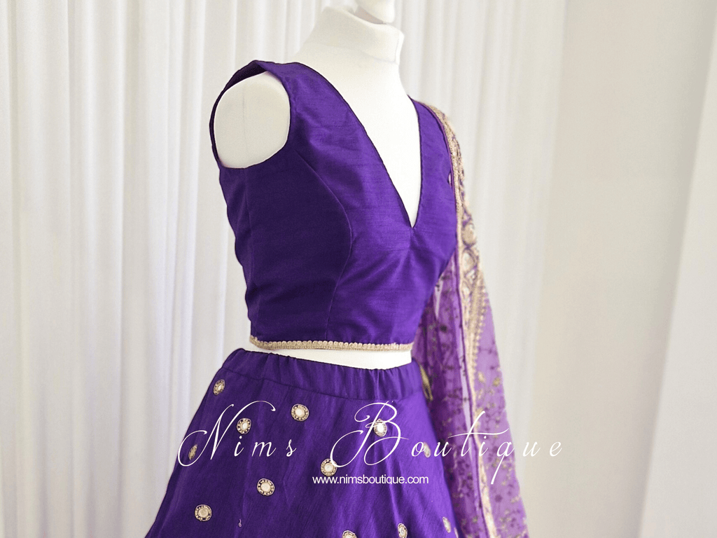 Nims Boutique Rupa Cadbury Purple Luxury Silk V Neck Blouse size 4-22