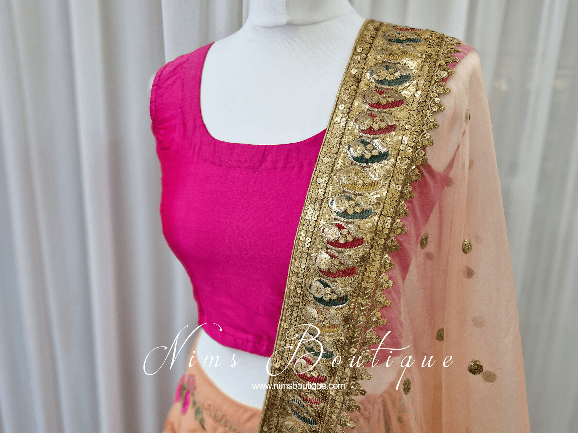 Nims Boutique Sleeveless Bright Pink Silk Blouse 4-18