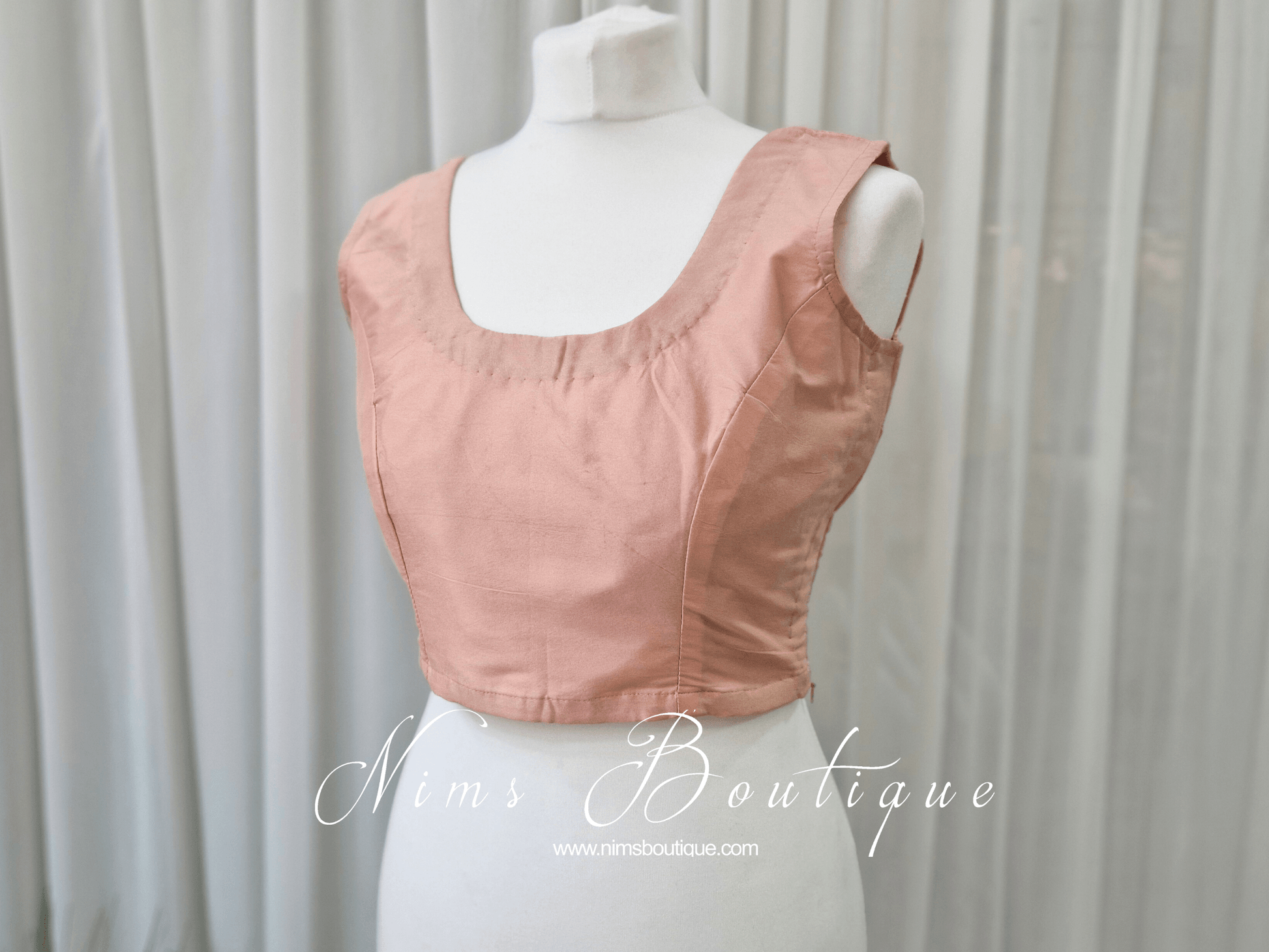 Nims Boutique Sleeveless Peach Silk Blouse 4-18