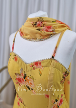 Yellow Floral Dress with Pajami (size 4-16)