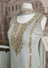 Grey & Pink Embellished Sharara Suit (10-12)