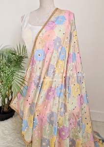 Sitara Luxury Pastel Multicolour Mirror Dupatta/Chunni