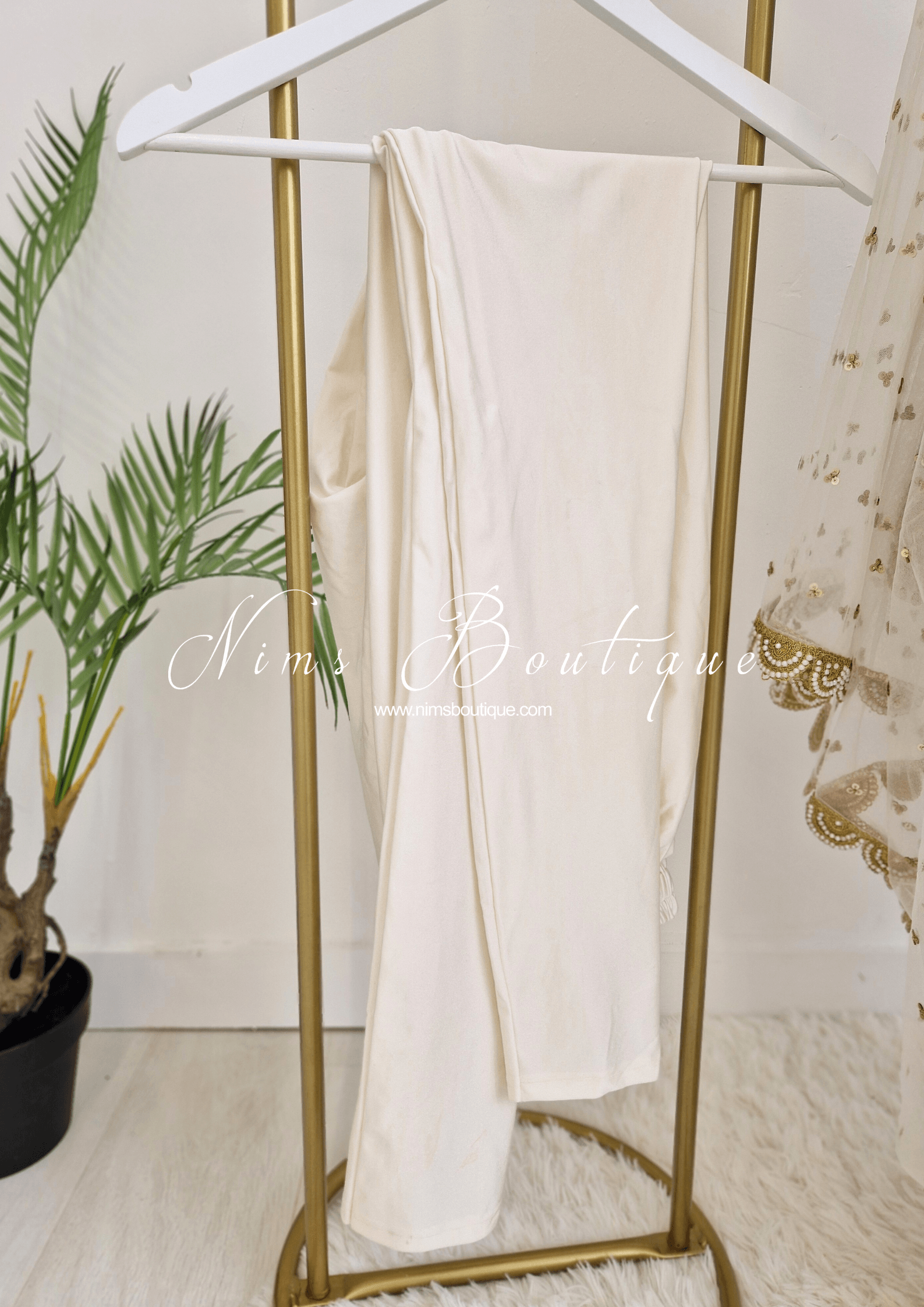 Nims Boutique Sarika Luxury White & Multicolour Anarkali Suit with Pajami sizes 14-24