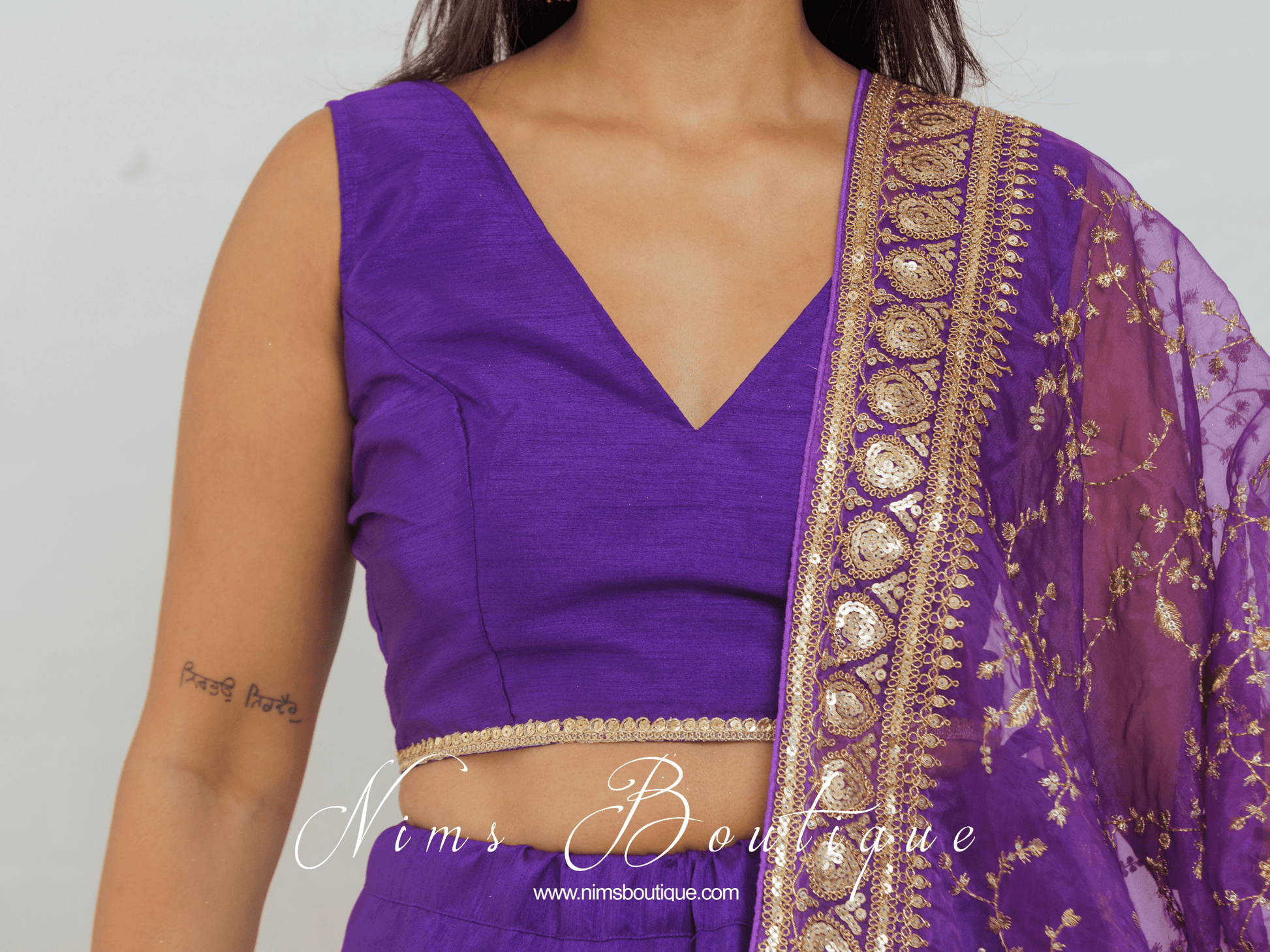 Nims Boutique Rupa Cadbury Purple Luxury Silk V Neck Blouse size 4-22