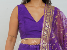 Rupa Cadbury Purple Luxury Silk V Neck Blouse (size 4-22)