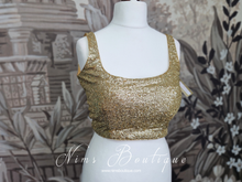 Luxury Gold Sequin Thin Strap Blouse Short (size 4-18)