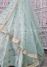 Mint Green Sequin Net Dupatta