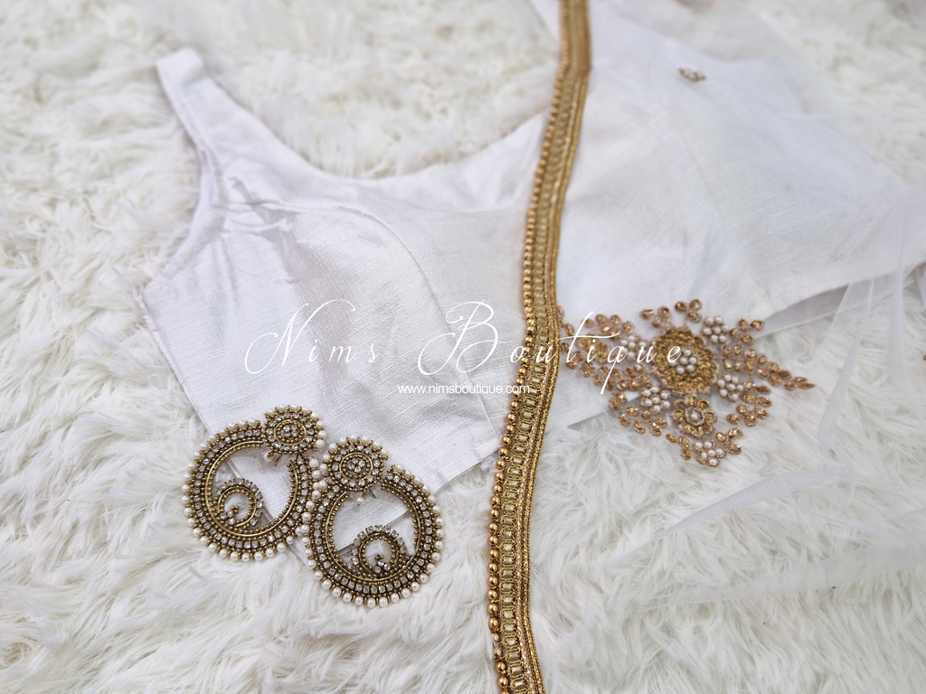 Nims Boutique Nargis Royal Pearl & Antique Gold earrings