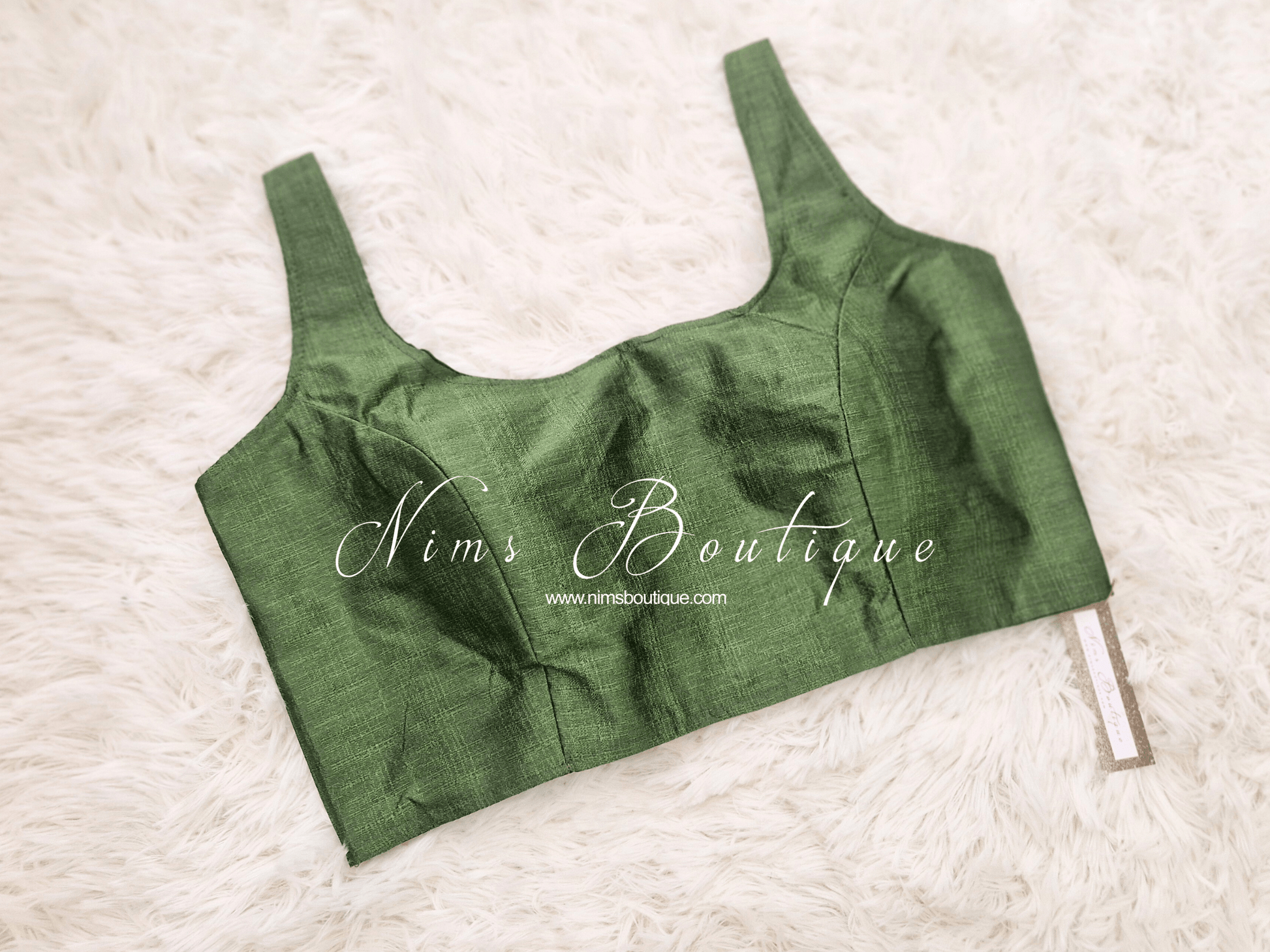 Nims Boutique The NB Mehndi Green Blouse 12-14