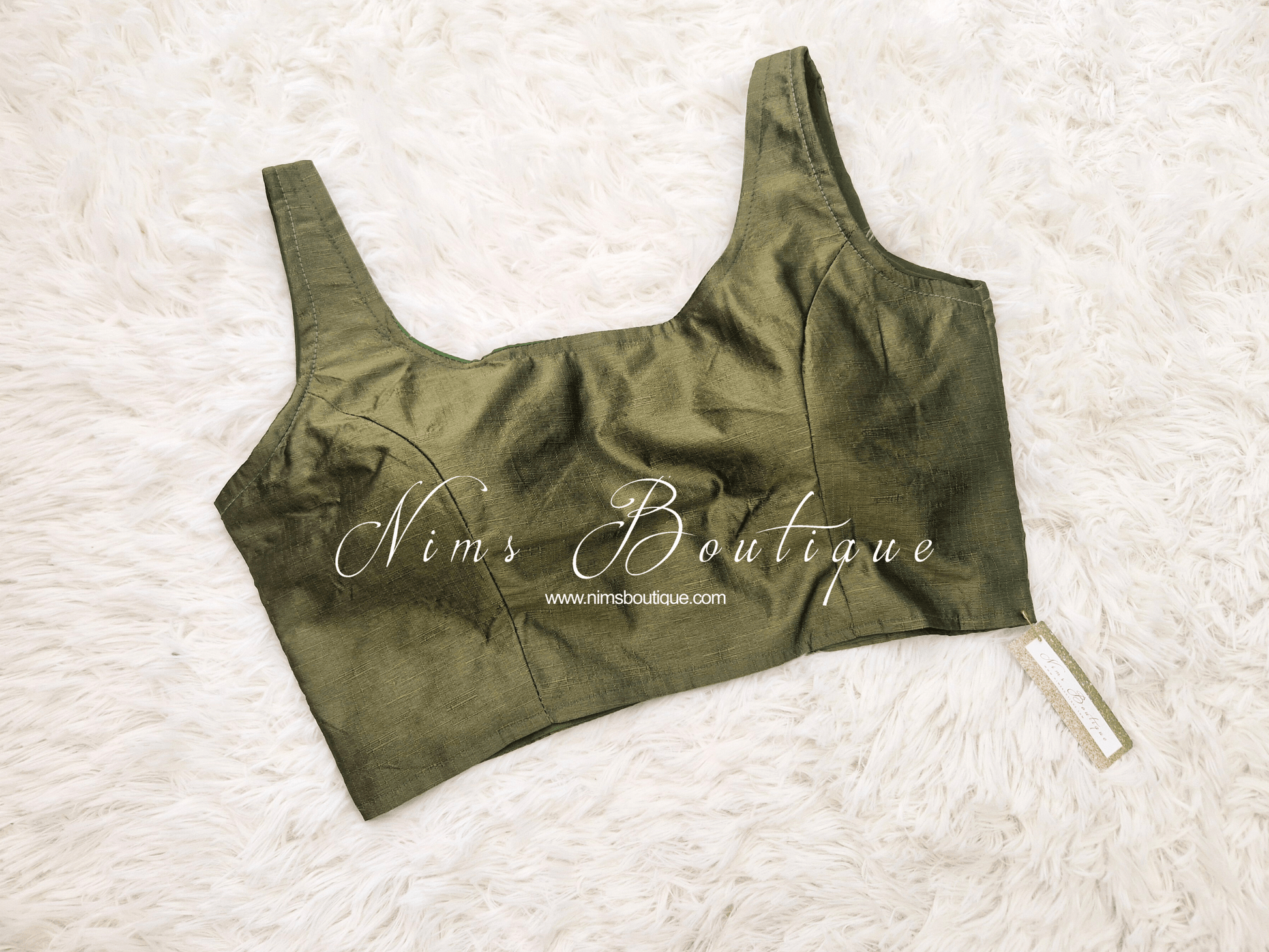 Nims Boutique The NB Olive Green Blouse 10-12