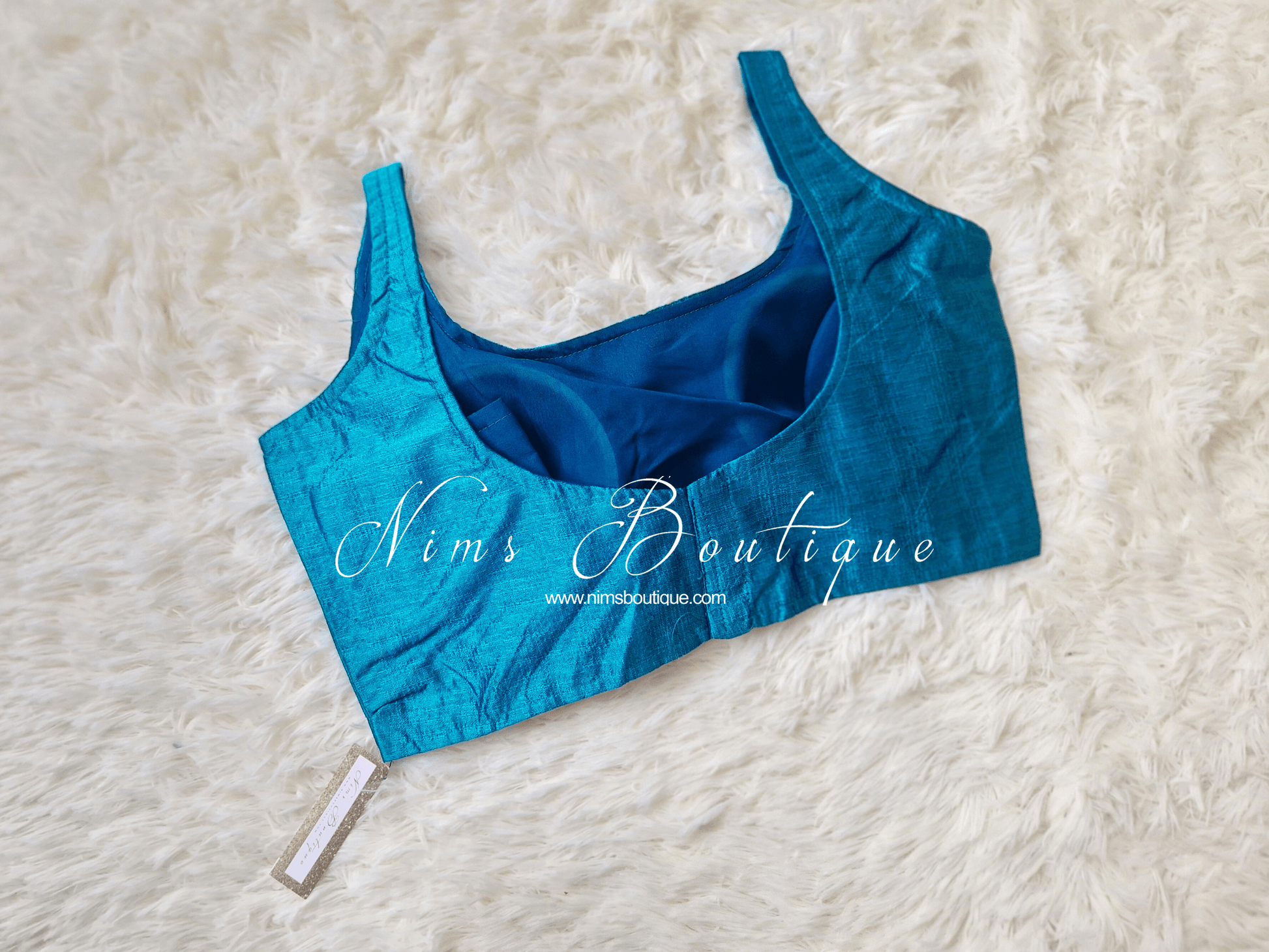 Nims Boutique The NB Peacock Blue Blouse 12-14