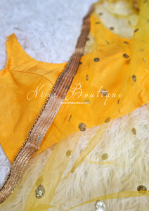 Nims Boutique NB Yellow Net Sequin Dupatta/Chunni