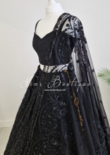 Ayesha Luxury Black Net Embroidered Dupatta/Chunni