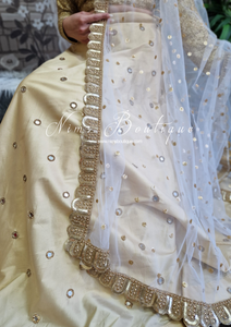 Mira Luxury White Net Embroidered Dupatta/Chunni