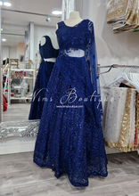 Ayesha Luxury Navy Blue Net Embroidered Dupatta/Chunni