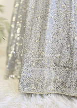 Nims Boutique Arya Grey & Gold Sequin Luxury Skirt sizes 6-16
