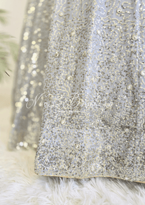 Nims Boutique Arya Grey & Gold Sequin Luxury Skirt sizes 6-16
