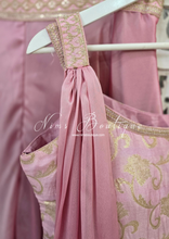 Pink Brocade Sharara Suit (10-12)