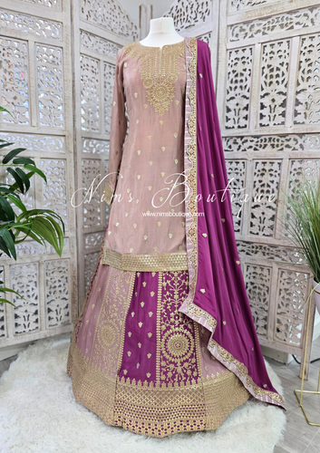 Luxury Mauve & Violet Lehnga Suit (Size 12-14)