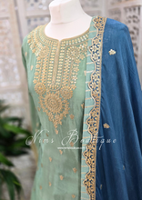 Luxury Mint & Blue Lehnga Suit (Size 12-14)