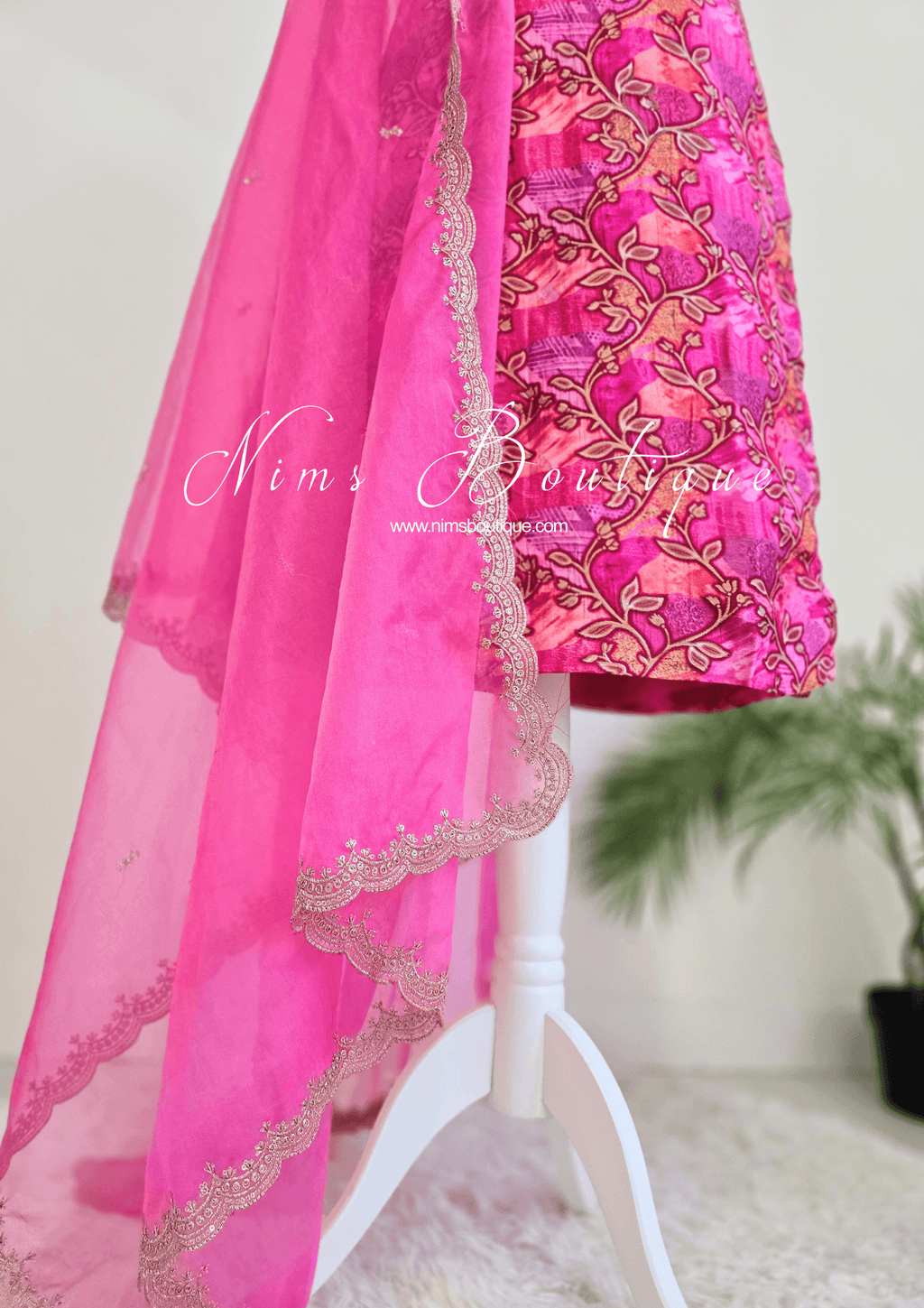 Nims Boutique Kajal Pink Printed Pajami Suit sizes 6 to 18