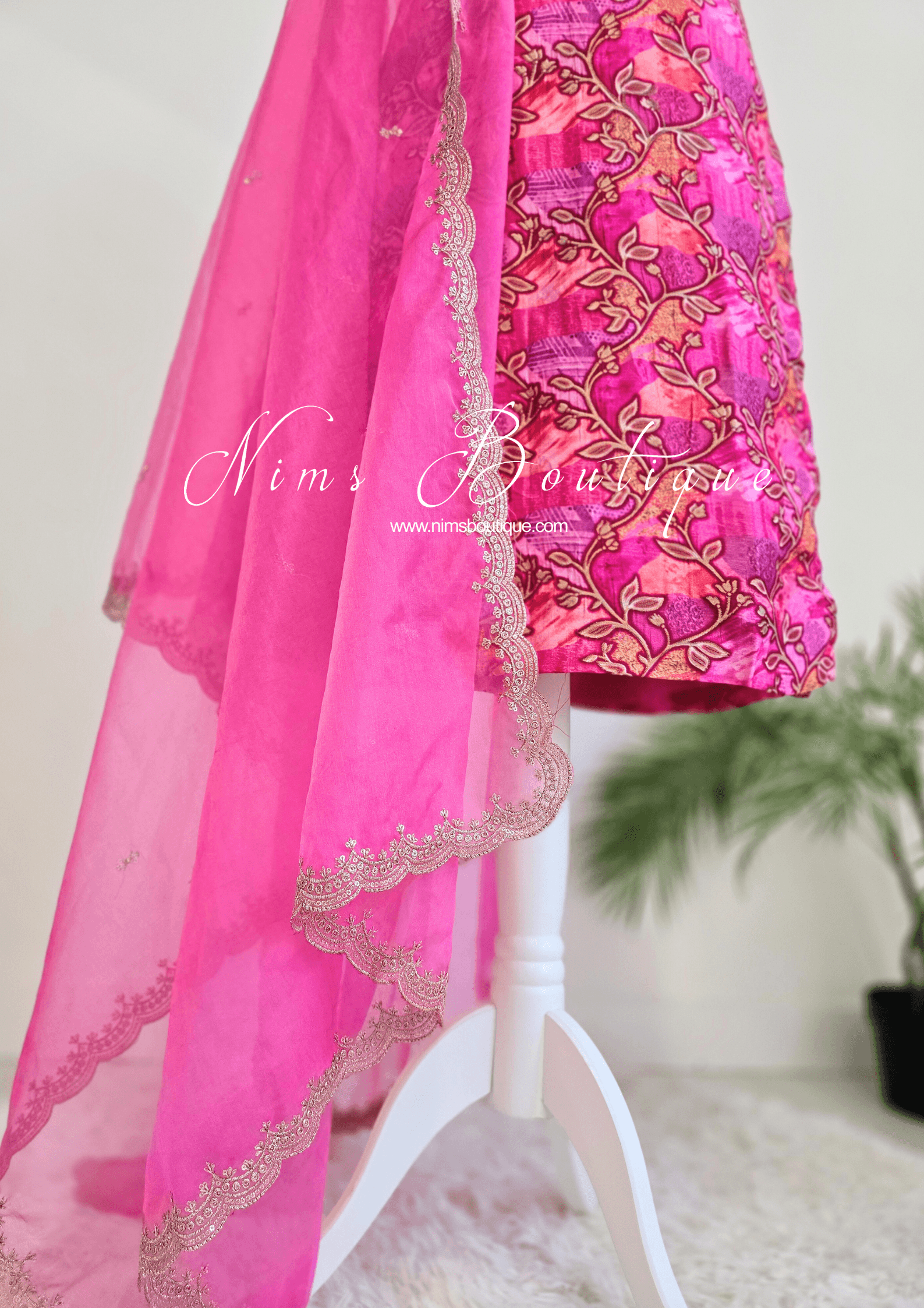 Nims Boutique Kajal Pink Printed Pajami Suit sizes 6 to 18