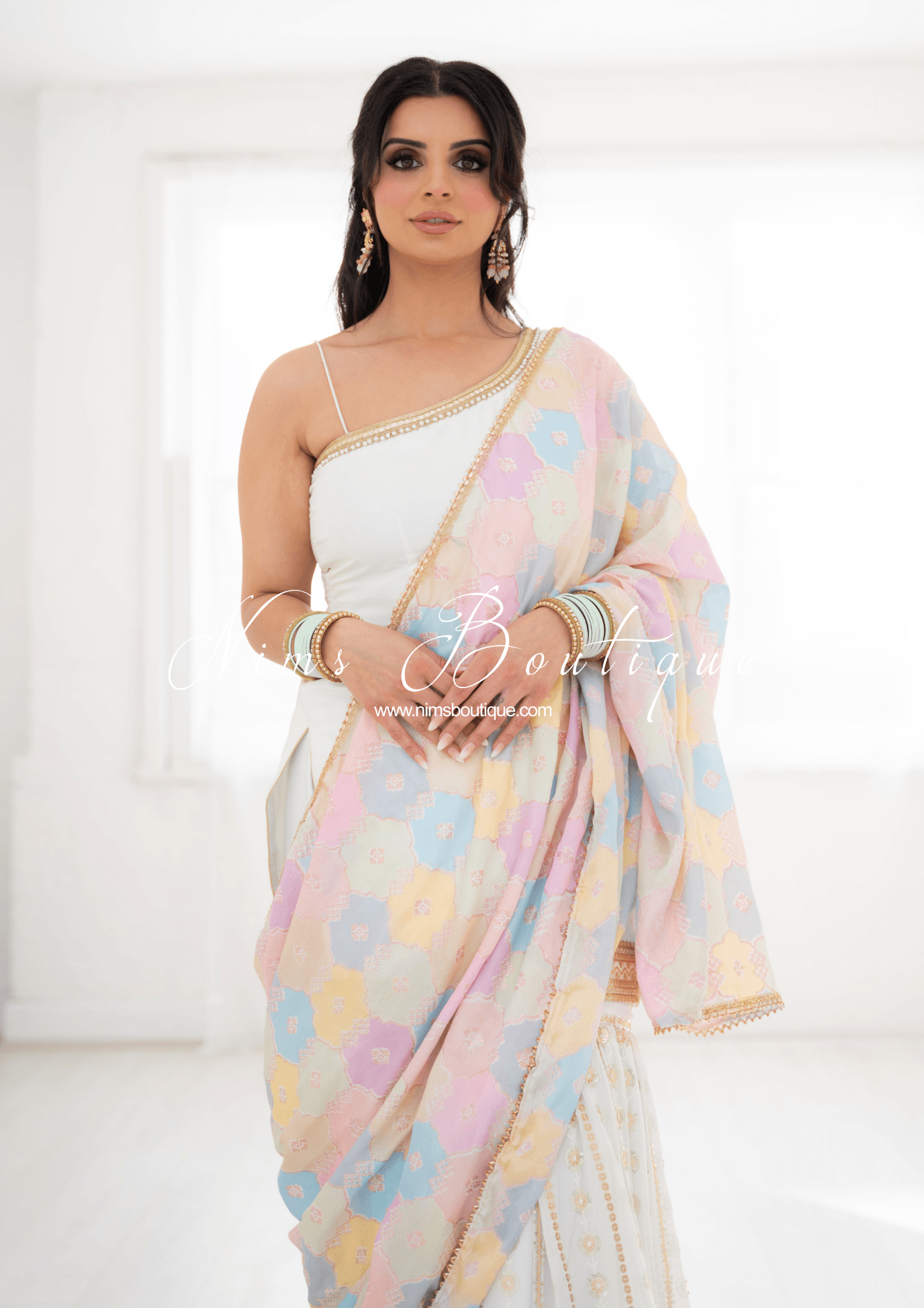 Nims Boutique Luxury Pastel Multicolour Dupatta/Chunni