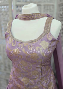 Lilac Brocade Sharara Suit (10-12)