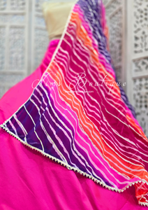 Purple, Pink Tie Dye Dupatta/Chunni