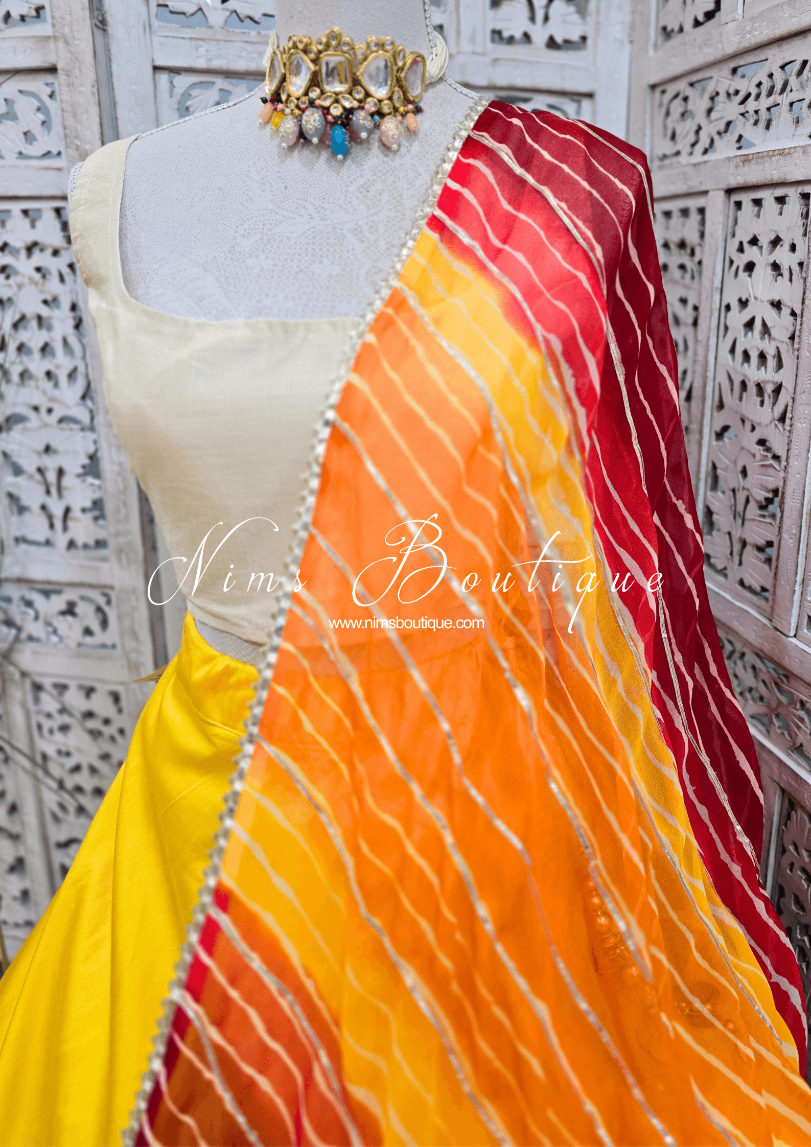Nims Boutique Sunset Stripe Dupatta/Chunni