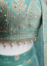 Aqua Blue Embellished Lehnga (Size 10-12)