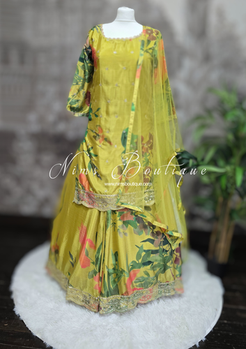 Nims Boutique Tropical Sharara Suit Size 12-16