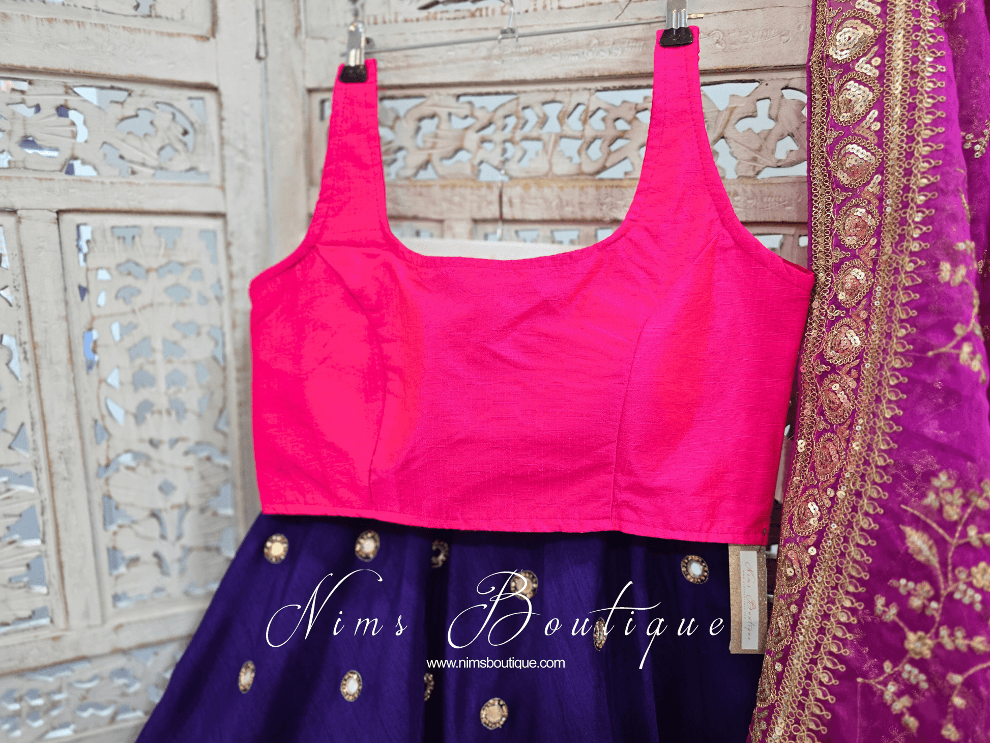 Nims Boutique The NB Bright Pink Silk Blouse 10-12