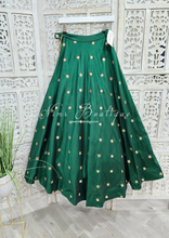 Rani Luxury Silk Dark Green Mirror readymade skirt/lehnga (size 4-18)