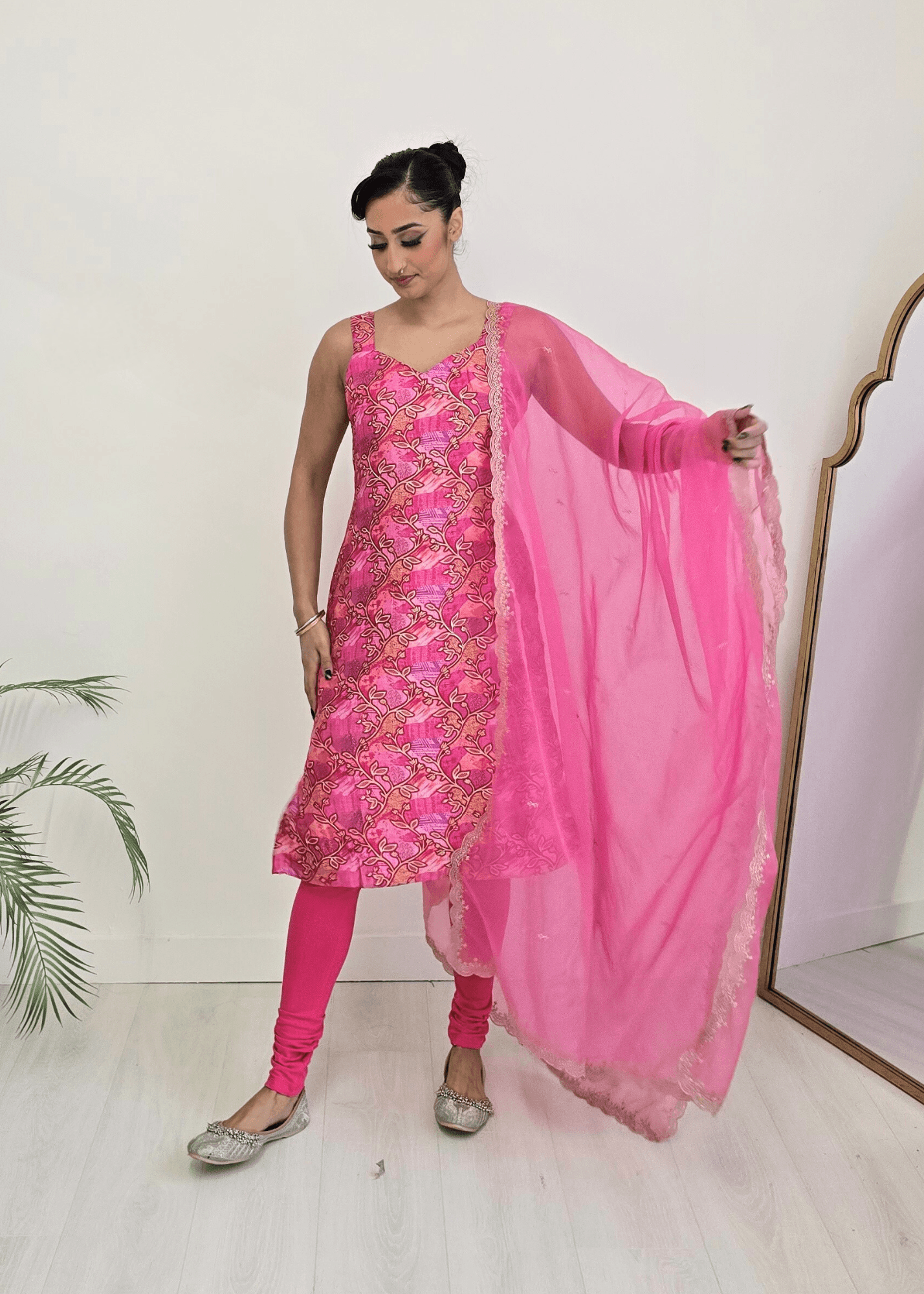 Nims Boutique Kajal Pink Printed Pajami Suit sizes 6 to 18